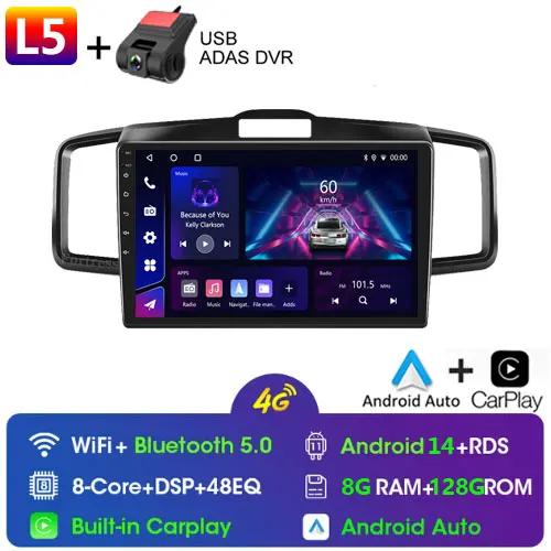 4G CarPlay For Honda Freed 1 Spike 2008-2016 Android14 Radio Screen Car Multimedia Video Player 2din Navigation Head Unit