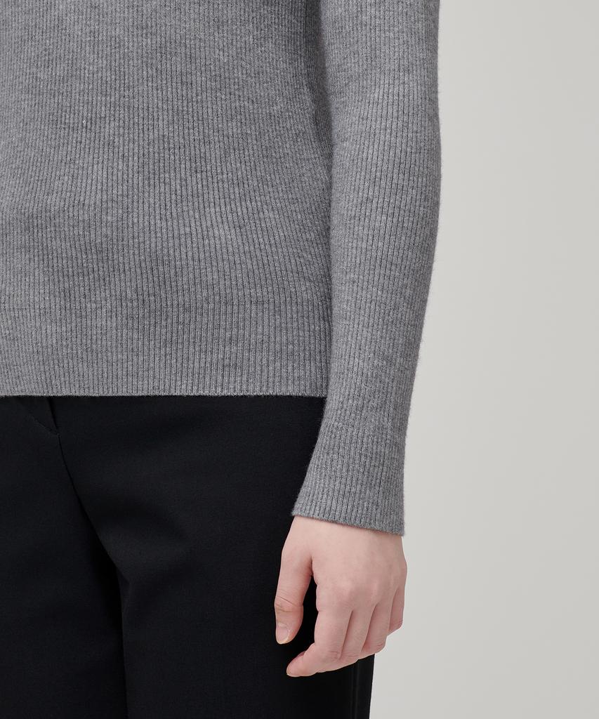 MUSINSA STANDARD WOMAN Women'S Ribbed Slim Turtleneck Knit [Medium Grey]