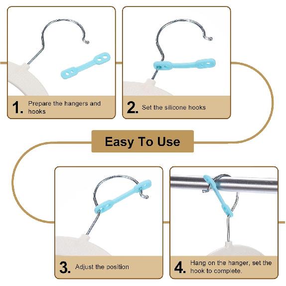 uxcell 40Pcs Clothes Hanger Windproof Plastic Strip Hook, Anti-Slip Off Windproof Fixed Buckle, Anti-Drop Strips Hanger Fixation for Outdoor Indoor