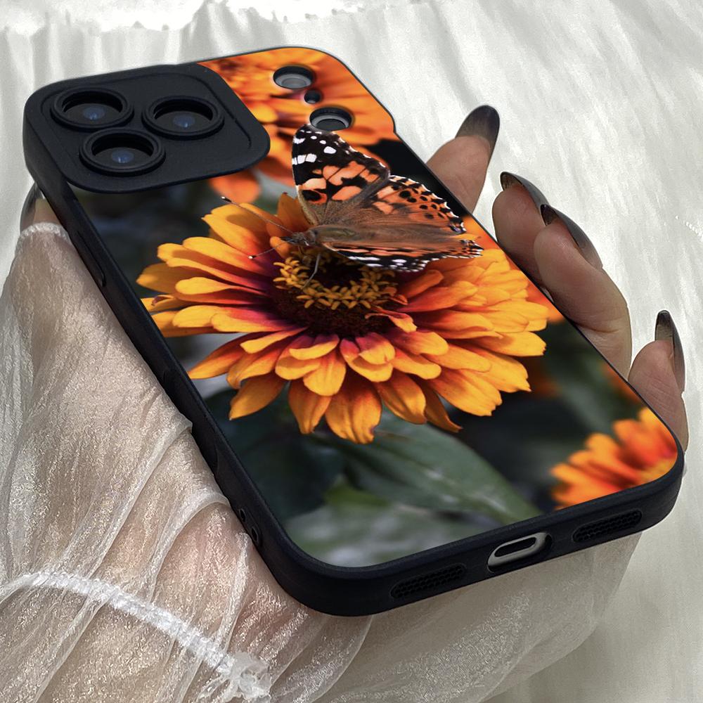 M301 Butterfly Flower Chrysanthemum art Angel Eyes Soft Phone Cases for iPhone Samsung Galaxy Xiaomi Rdemi Huawei Honor Infinix Realme OPPO All Model