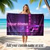 City Cyberpunk Theme Soft Beach Towel Personalized Custom Name Text Towel Portable for Beach Pool Travel