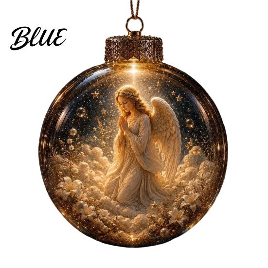 Transparent Christmas Sphere Light Flat 3D with Ball Ornament Gifts Lighted Warm LED Winter Decorative