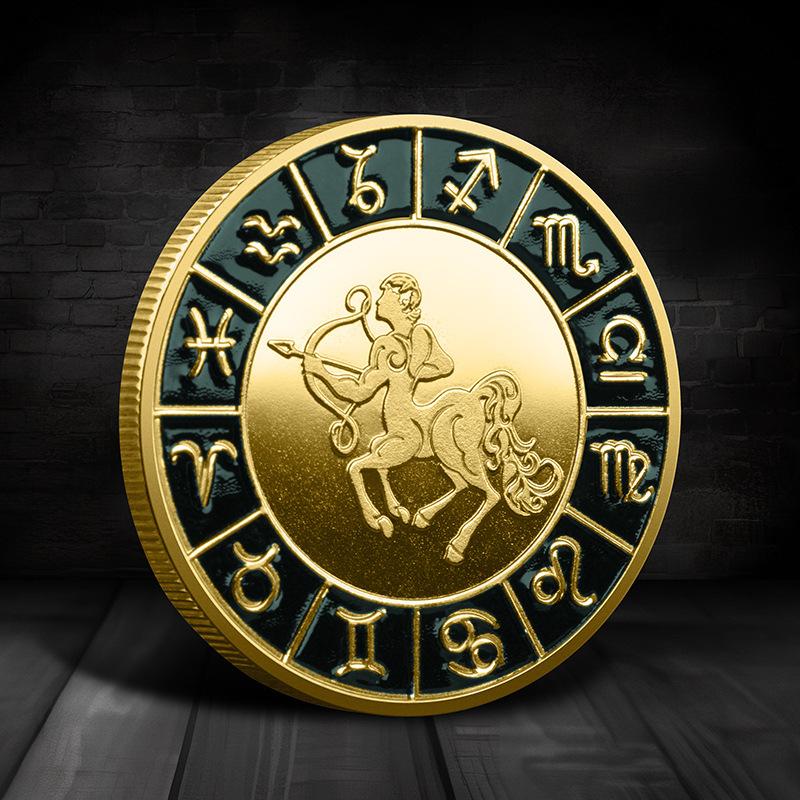 Zodiac Commemorative Medal, Constellation Coins, European and American Coins, Constellation Commemorative Coins, Lucky Coins, Zodiac Collection