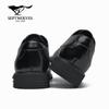 Septwolves Men's Black Leather Business Casual Shoes