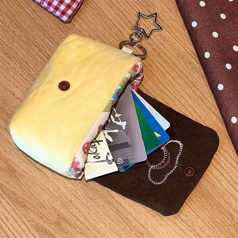 Cute Retro Plush Camera Bag Multifunctional Coin Wallet Card Holder High Aesthetic Value Portable Zero Wallet Cute Ins Card Bag
