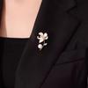 Elegant Luxury Enamel Diamond Pearl 3D Flower Brooch for Women – Anti-Exposure Pin Accessory