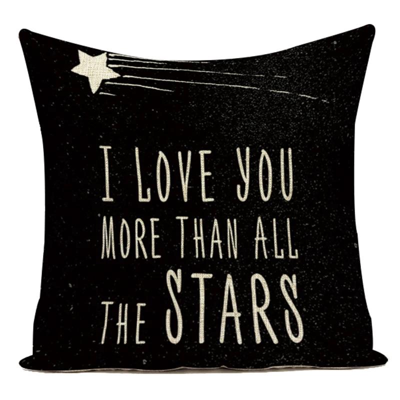 Polyester Black White Animals Horse Deer Bear Geometric Pillow Cover Decorative Sofa Home Cushion Cover For Living Room