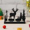 Wooden Reindeer Christmas Tree Decorative Tea Light Candle Holders(Black)| Diwali Christmas Decoration Items