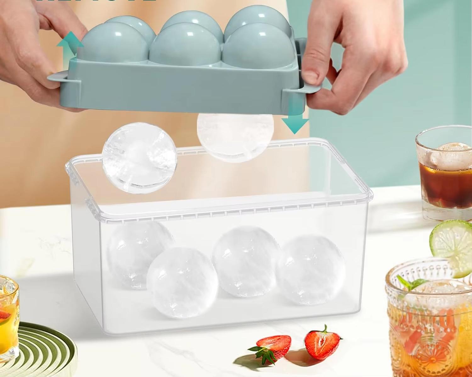 

Ice Ball Maker Mold Food Grade Freezer Tray for Whiskey Drinks one size синий