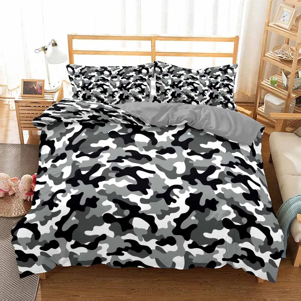 3D Tarnmuster Bettwäsche-Set Design Heimtextilien Coole Jungen Mädchen Kinder Erwachsene Bettbezug-Set Weiche Deckenbezüge Mit Kissenbezug 3 Teile