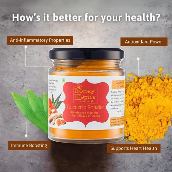 Honey and Spice High Curcumin Turmeric (250g) | Paper Packaging | Haldi Powder | Ideal for Eating, Drinking, Cooking | Natural and Fresh