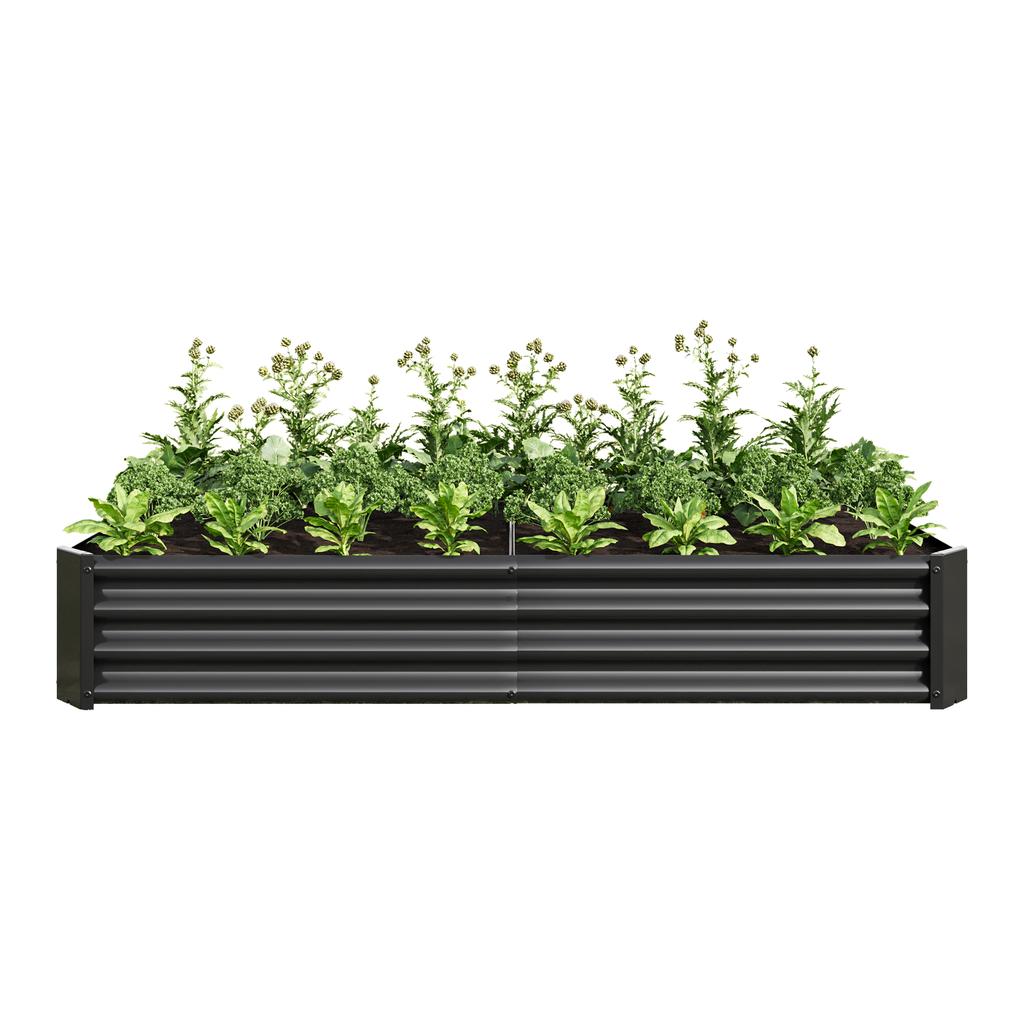 Raised Bed Metal Planter, Robust Sheet Steel, Rust Protection, Long Durability, Kit without Bottom, Ideal for Vegetables, Herbs & Flowers, Anthracite