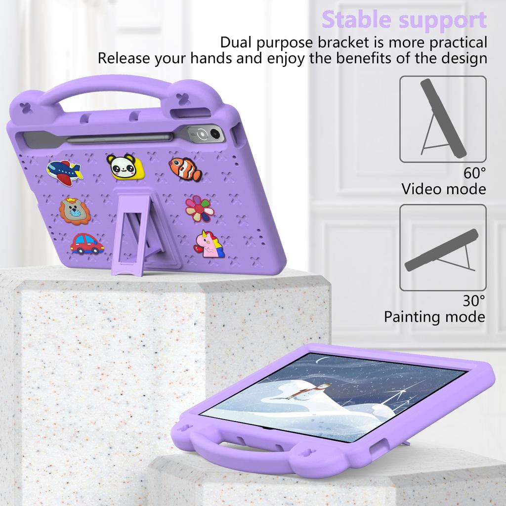 Cute Bear EVA Stand Case Universal For Xiaoxin Pad Pro 12.7 P12 TB-370 373FU 375FC Kids Cover Hand Holder