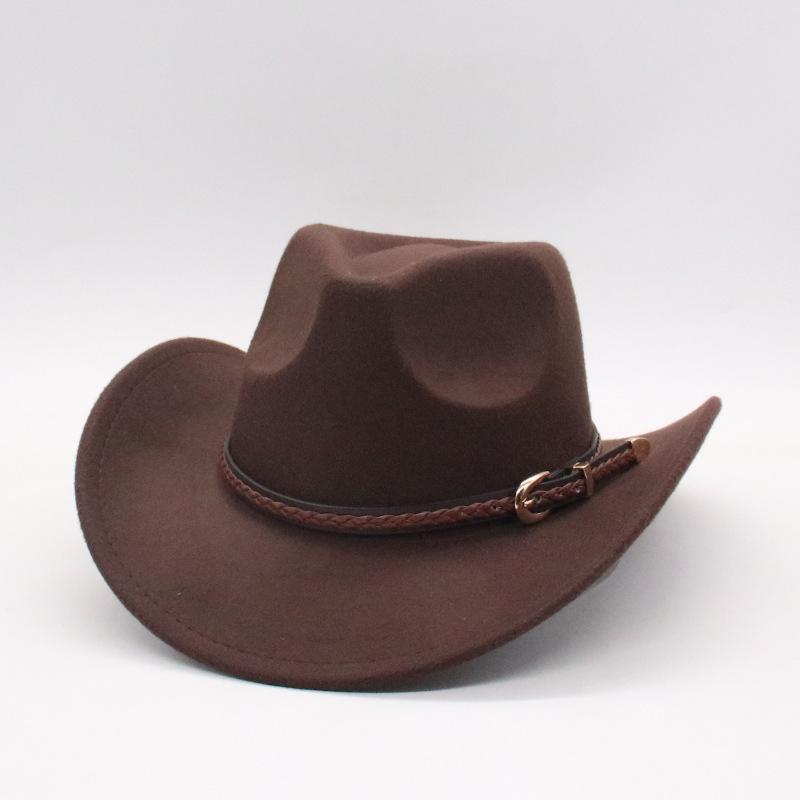 Tibetan Woolen Top Hat Thickened Woolen Felt Hat Xizang Large Edge Belt Hat Men'S And Women'S Spring And Autumn Western Cowboy Hat