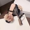 Fashion Slippers Women 2025 New Flowers Luxury Slideshow Soft Designer Summer Low Heel Beach Floral Women's Shoes Zapatos De Mujer