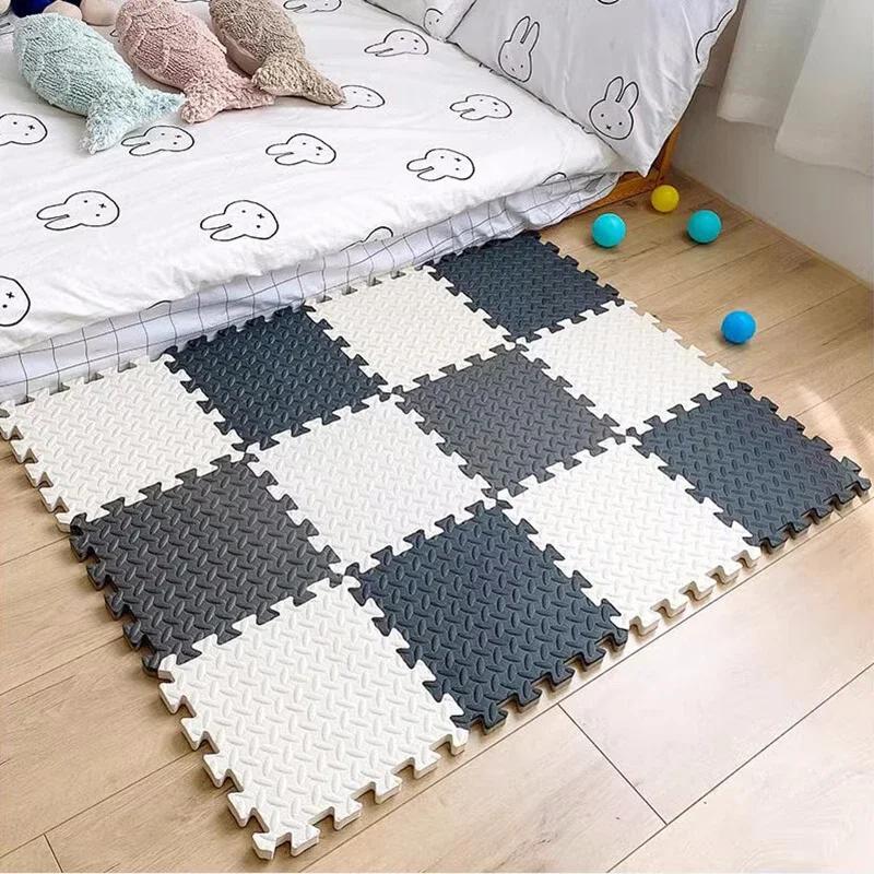 6PCS Sports Gym Mat Protection EVA Leaf Grain Floor Mats Yoga Fitness Non-Slip Splicing Rugs Thicken Shock Room Workout 30*30cm