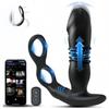 3 in 1 Thrusting Anal Vibrator Remote Control Dildo Prostate Stimulator Massager Delay Ejaculation Cock Ring Sex Toy for Men Anal Plug with Telescopic