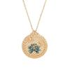 Cloisonné Enamel Lotus Jade Round Pendant Retro Necklace
