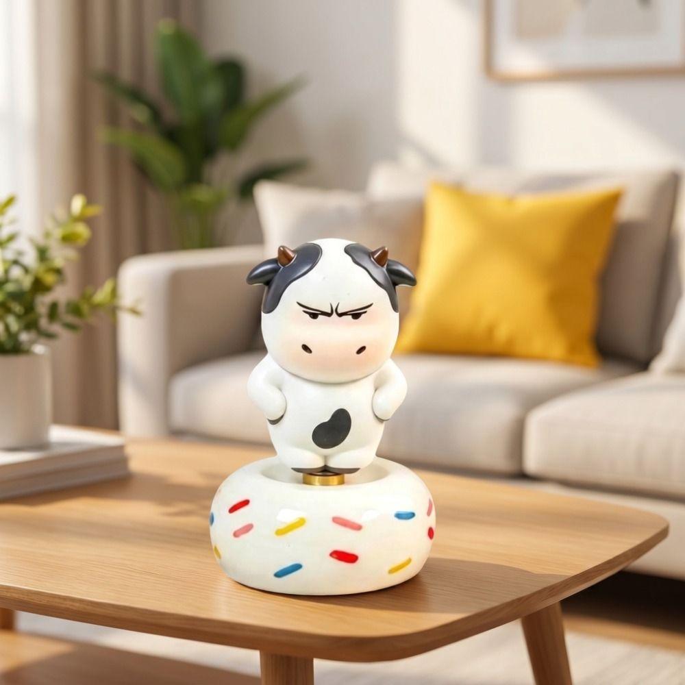 Aggrieved Grass Cow Figure Cute Center Console Decoration Calf Car Ornament Car