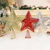 Glitter Xmas Tree Topper Star Decoration Five-Pointed Star Festive Ambiances Personalized Christmas Party Decor Display