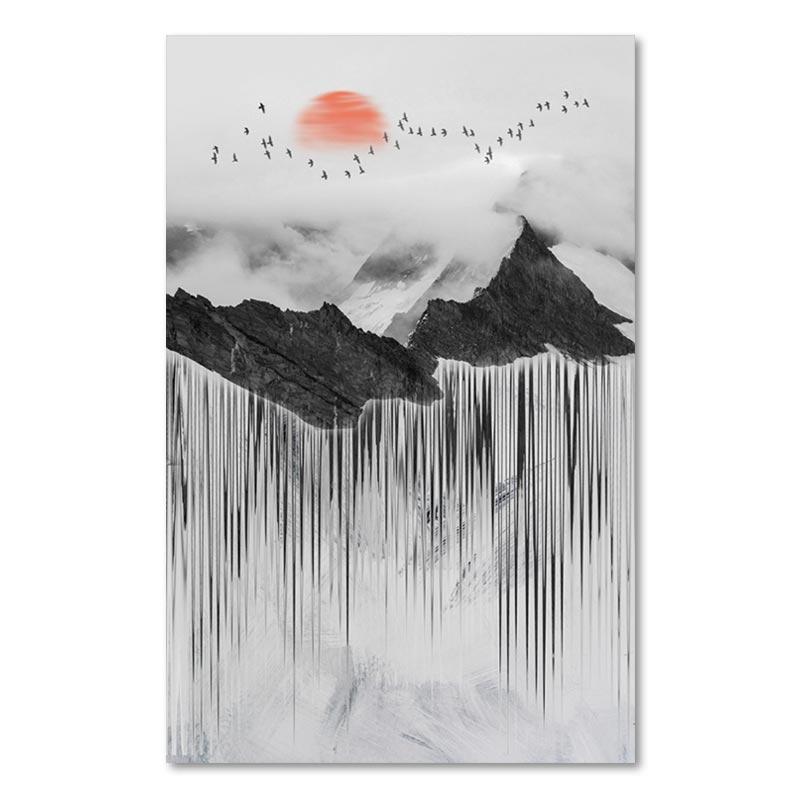 Chinese Style Plum Blossom Painting Decoration Poster Red Crowned Crane Giraffe Light Luxury Poster For Corridor Home Decor