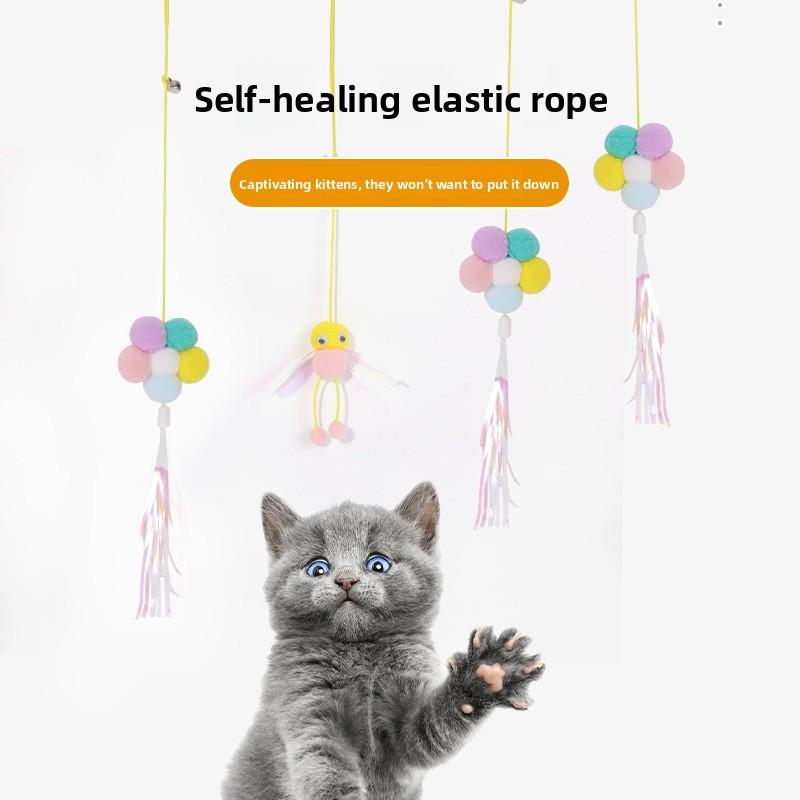 New Elastic Cat Toys, Hanging Door Elastic Rope Cat Toys, Self-entertaining and Boring Swing Cat Toys