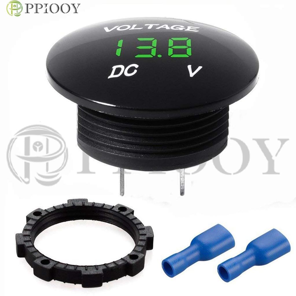 PPIOOY Waterproof Voltmeter for Motorcycle Car Digital Display LED Display