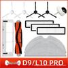Dreame Robot Vacuum Cleaner Parts: Main Brush, Side Brush, Filter Screen, Mop, and Dustbin Lid for D9/L10 PRO Models.