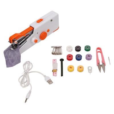 Máquina de Coser Portátil Naranja Mini Portátil DIY Mango Ergonómico Máquina de Coser Eléctrica para