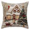 Seasonal Printed Christmas Linen Decorative Cover for Sofa Holiday Home Decor