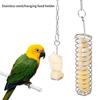 Stainless Steel Hanging Chicken Feeders with Adjustable Chain and Vegetable Skewers for Bird Cage Enrichment and Foraging Stimulation