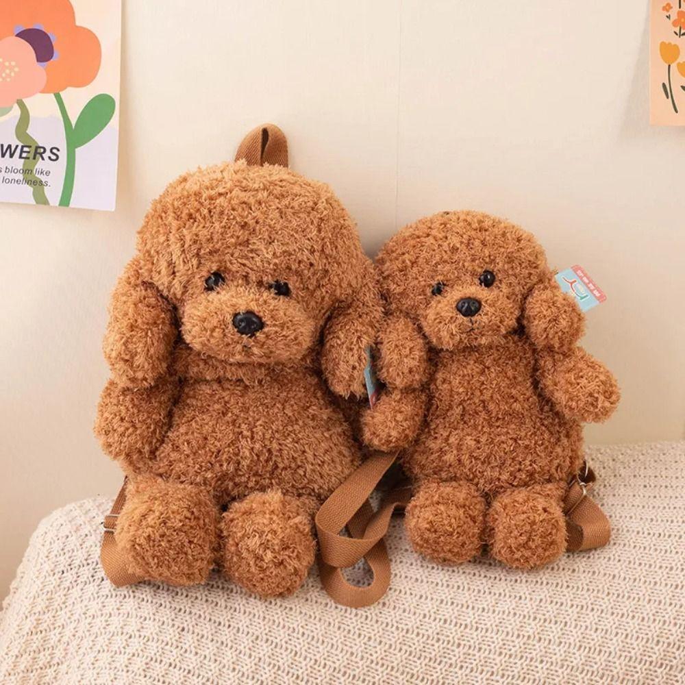 Stuffed Doll Dog Plush Backpack Large Capacity Animal Plush Toys Dog Shoulders Bags  Students