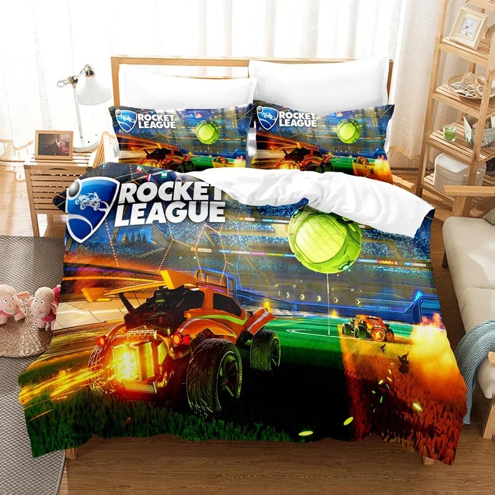 

Comforter Rocket League Bedding Set Cartoon Single Twin Full Queen King Size Design Car Bed Set Adult Kids Bedroom Comforter (quilt)-EU Single(135*200cm)3pcs