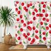 Red Cherry Shower Curtain Watercolor Aesthetic Shower Curtains For Bathroom Fruits Bath Bathroom Curtain Decor Spring Shower