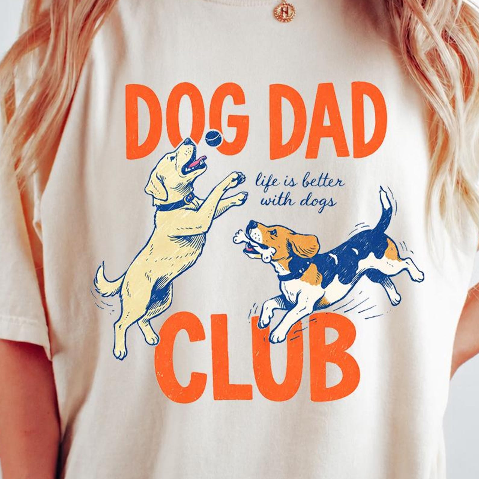 Dog Dad Club Shirt, Dog Father Graphic Tee, Funny Dog Lover Shirt, Pet Dad T-Shirt, Gift For Dog Owners, Vintage Dog Dad Tee M