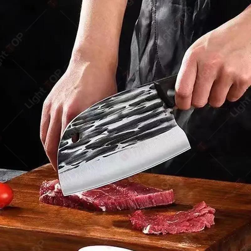 Multifunctional Kitchen Knife Meat Cleaver Fish Slicing Boning Knives Forged Butcher Knife Wooden Handle Knife Kitchen Supplies