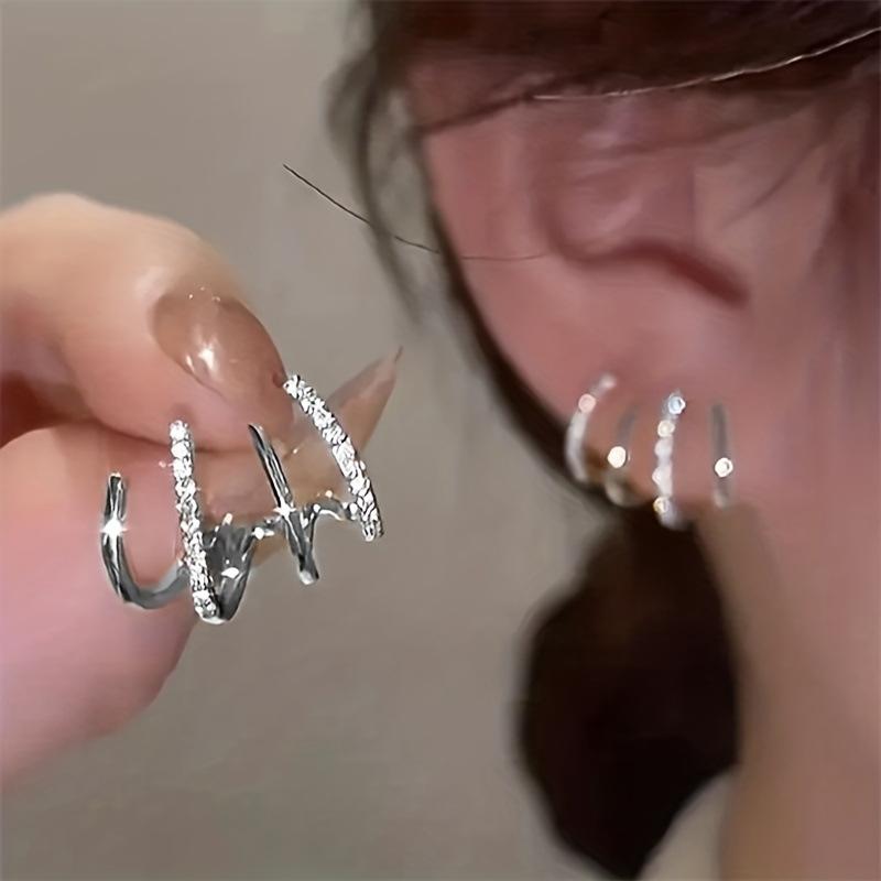 Korean Stylish Cross Arc Long Drop Earrings for Women Fashion Simple Hanging Dangling Earrings Jewelry Female Christmas Gift