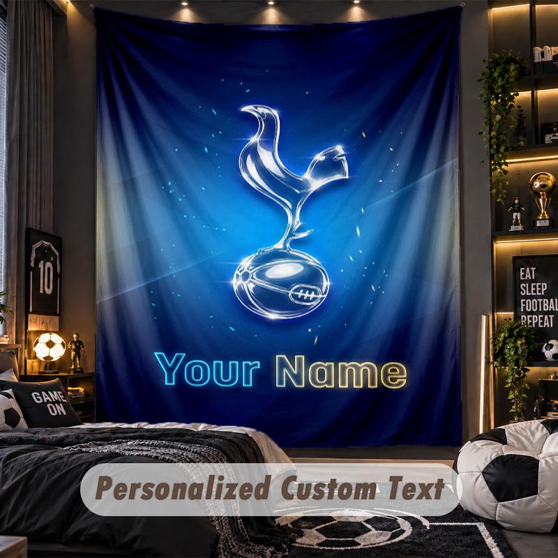 TapestryTottenham Hotspur FC Custom Name Text Personalized Wall Hanging Tapestry Home Wall Decor