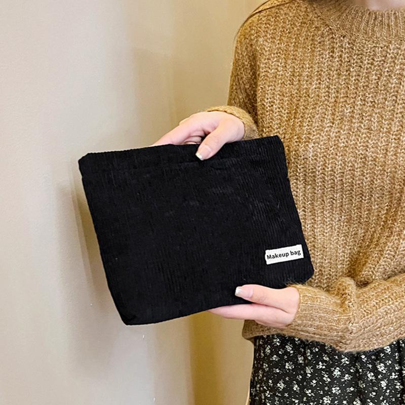 Women's Large Capacity Corduroy Travel Makeup Bag & Convenient Clutch