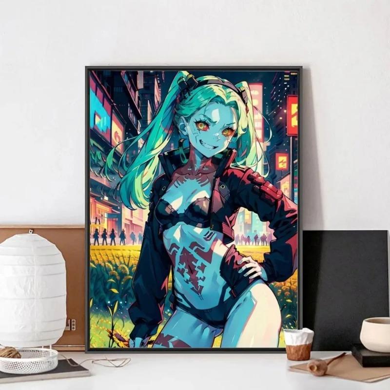 Anime C-Cyberpunk E-Edgerunners Plakát Bez Rámu Plátno Malba Plakát Nástěnné Umění Malba Ložnice Pracovna