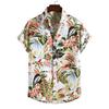 Spring and Summer Men's Beach Shirt Hawaiian Short Sleeve Flower Shirt Men's