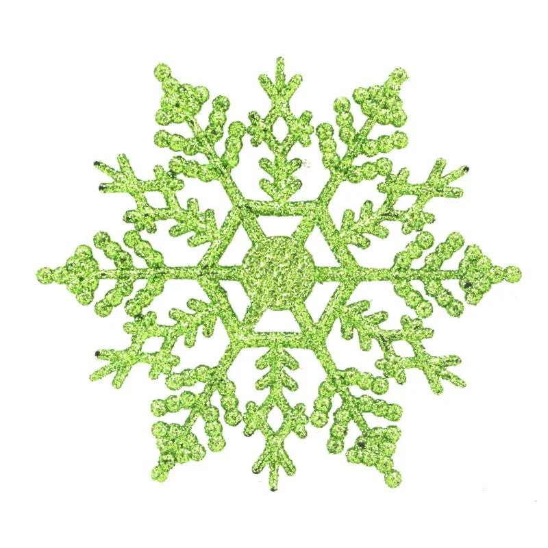 

12pcs 10cm Gold Powder Plastic Snowflake Party Supplies Winter Decor Ornaments Christmas Tree Decorations for Home Snow