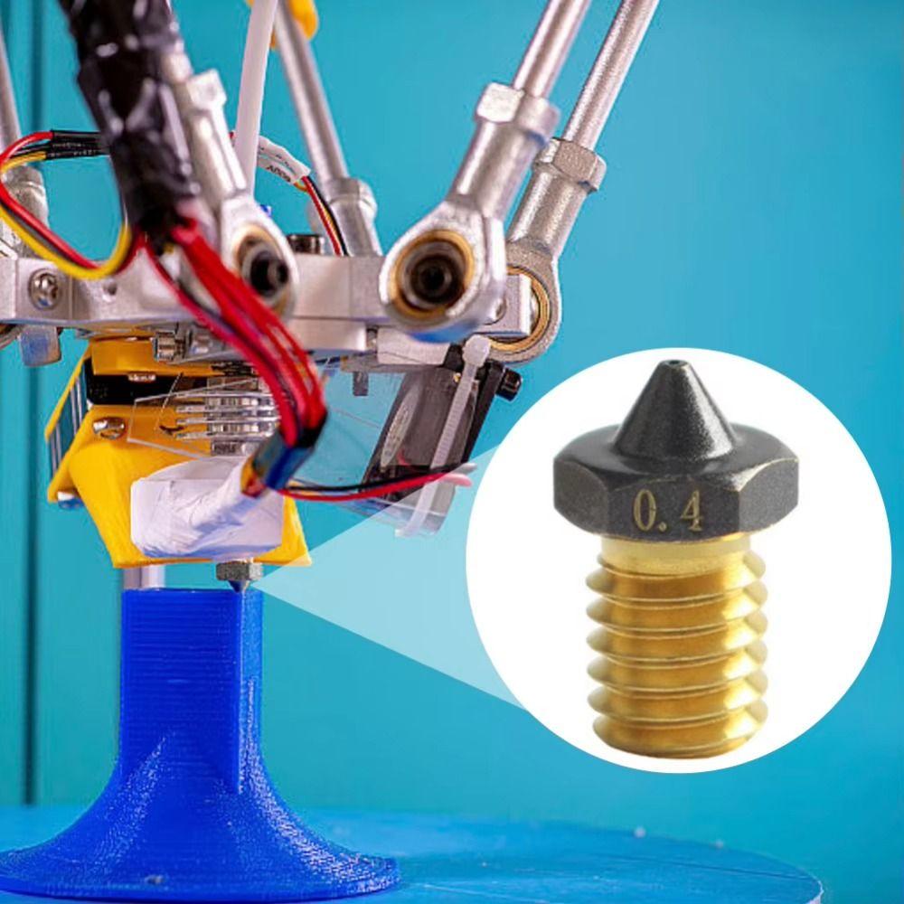 

3 шт. латунная насадка с высоким расходом, сопло печатающей головки с покрытием PTFE, сопла экструдера, аксессуары для 3D-принтера 0.5mm