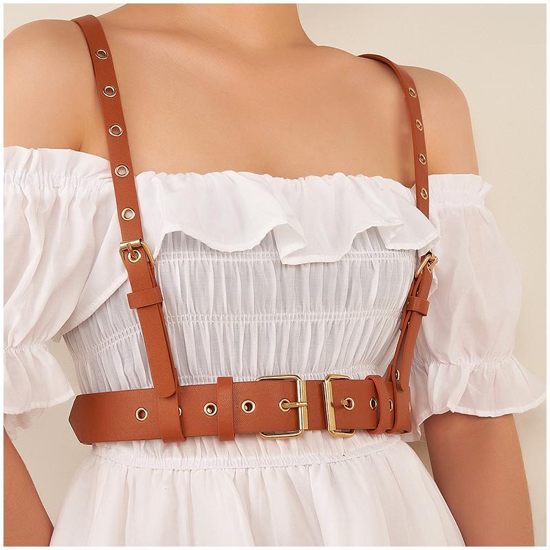 Buckle Fashionable Double And Porous Design Women Casual Shoulder Strap Belt