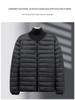 2024 Men's Warm Cotton Collarless Jacket - Autumn/Winter Casual Solid Color Base Layer