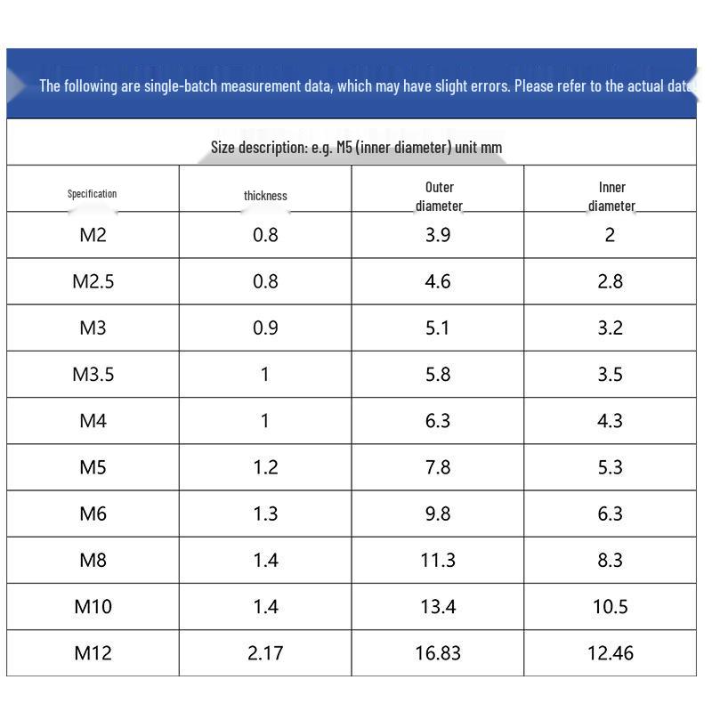 

Carbon Steel Nickel-Plated Open Spring Washer M5-M24 - Thin Elastic Design M3 Thin Spring Washer