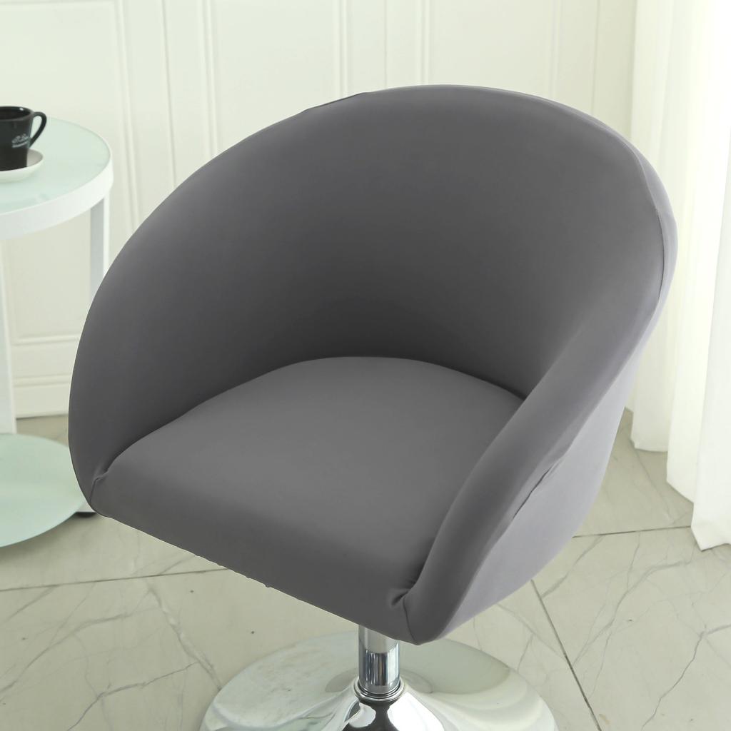 Dustproof Curved Chair Cover Short Back Printed Arc Armchair Slipcovers Dining Chairs Covers Elastic Natal Pokrowiec Na Krzeslo