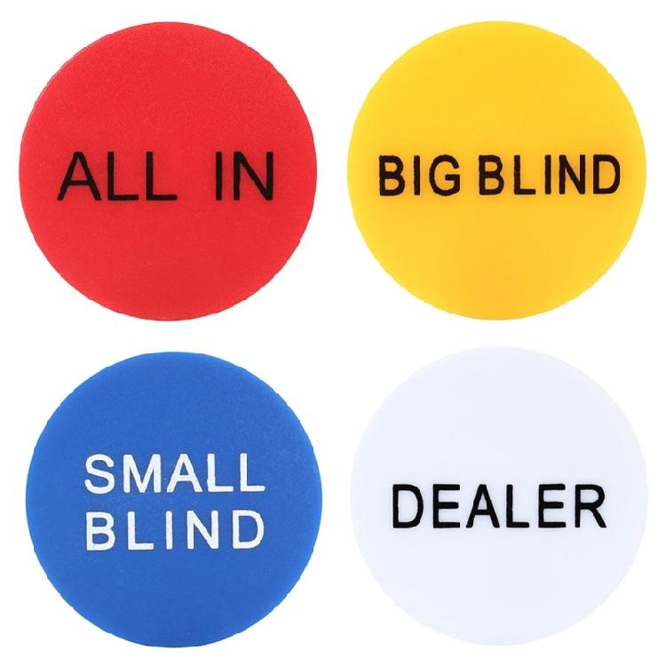 4Pcs Professional Poker Game Small Blind Big Blind Dealer Buttons Poker Button 1