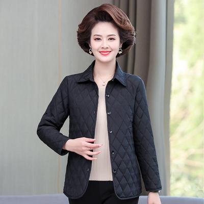 Chaqueta ligera y cálida de otoño e invierno para mujer, chaqueta corta con cuadros de diamantes, chaqueta de algodón forrada, chaqueta holgada de talla grande