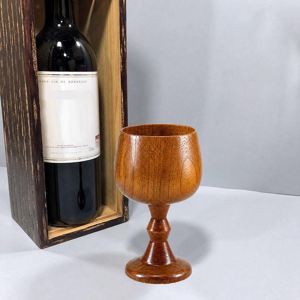 Solid Wood Wooden Wine Goblet Hand-made Jujube Wood Wooden Drinking Cup Wooden Mug  Drinking Wine